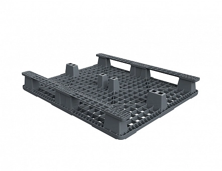 Легкий перфорированный пластиковый поддон 1200х1000 на двух полозьях