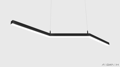 Зигзагообразный светильник FLASH Z 6000K 78W, корпус черный