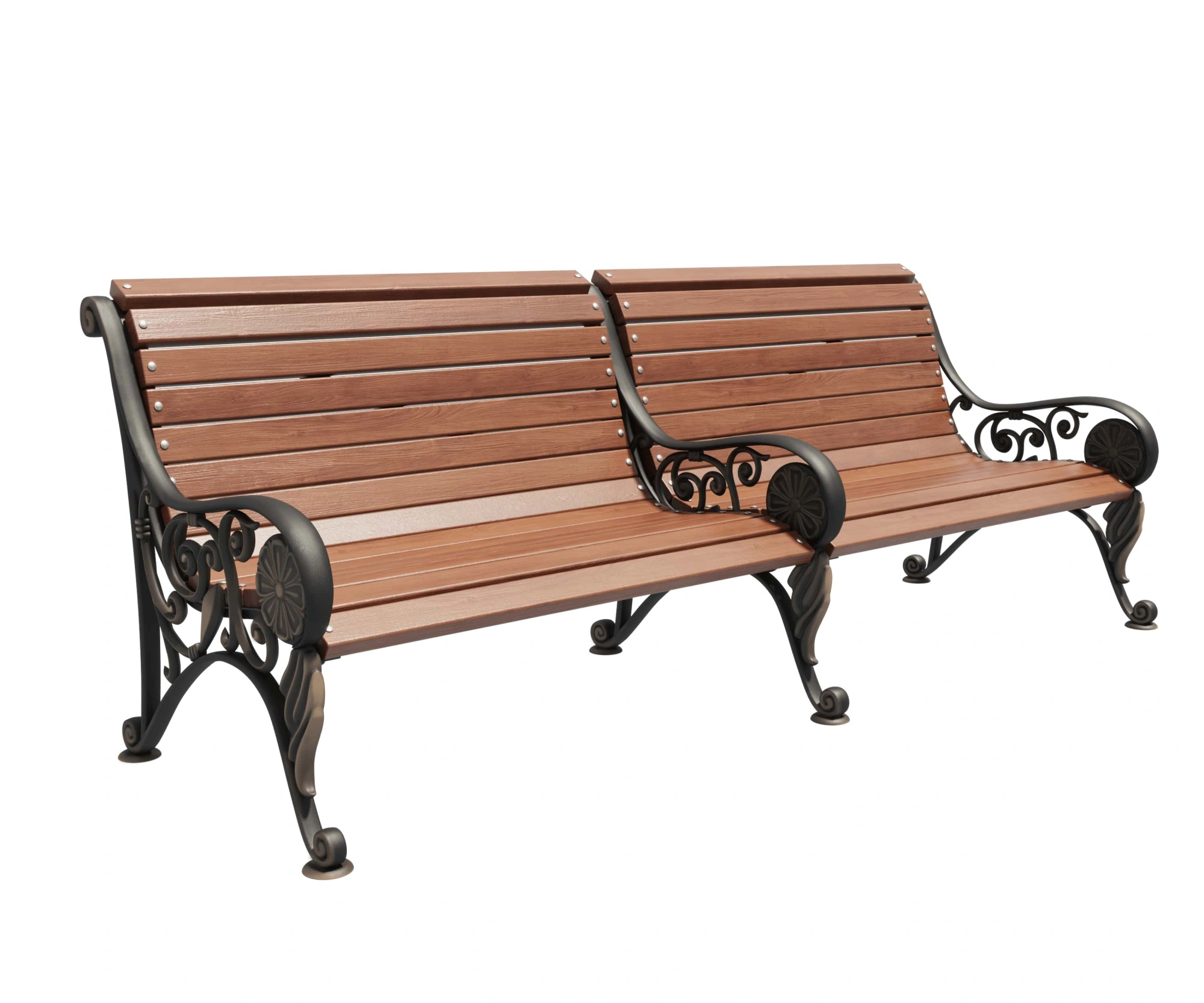 Скамейка чугунная «Парк Чаир» С разделителем