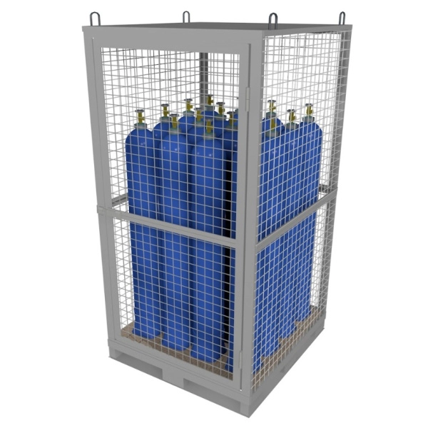 Клеть для 9-ти кислородных газовых баллонов КДР-01 2088x1000x800 мм Серый