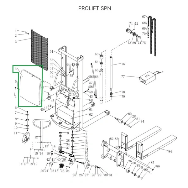 Кожух моторного отсека для штабелеров SPN