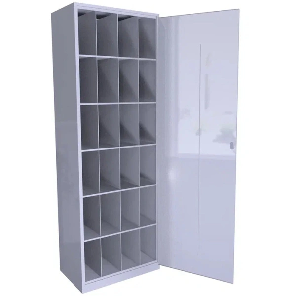 Шкаф для противогазов 24-600 с дверью 1800x600x400 мм Светло-серый