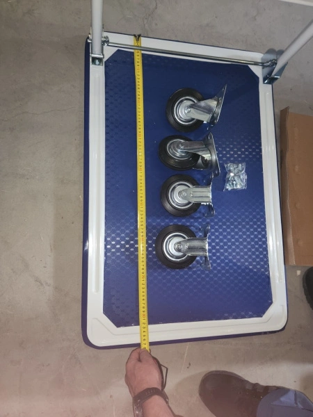 Тележка платформенная 150 кг TOR PH150 (740х480) со складной ручкой (резиновые колеса 100 мм)