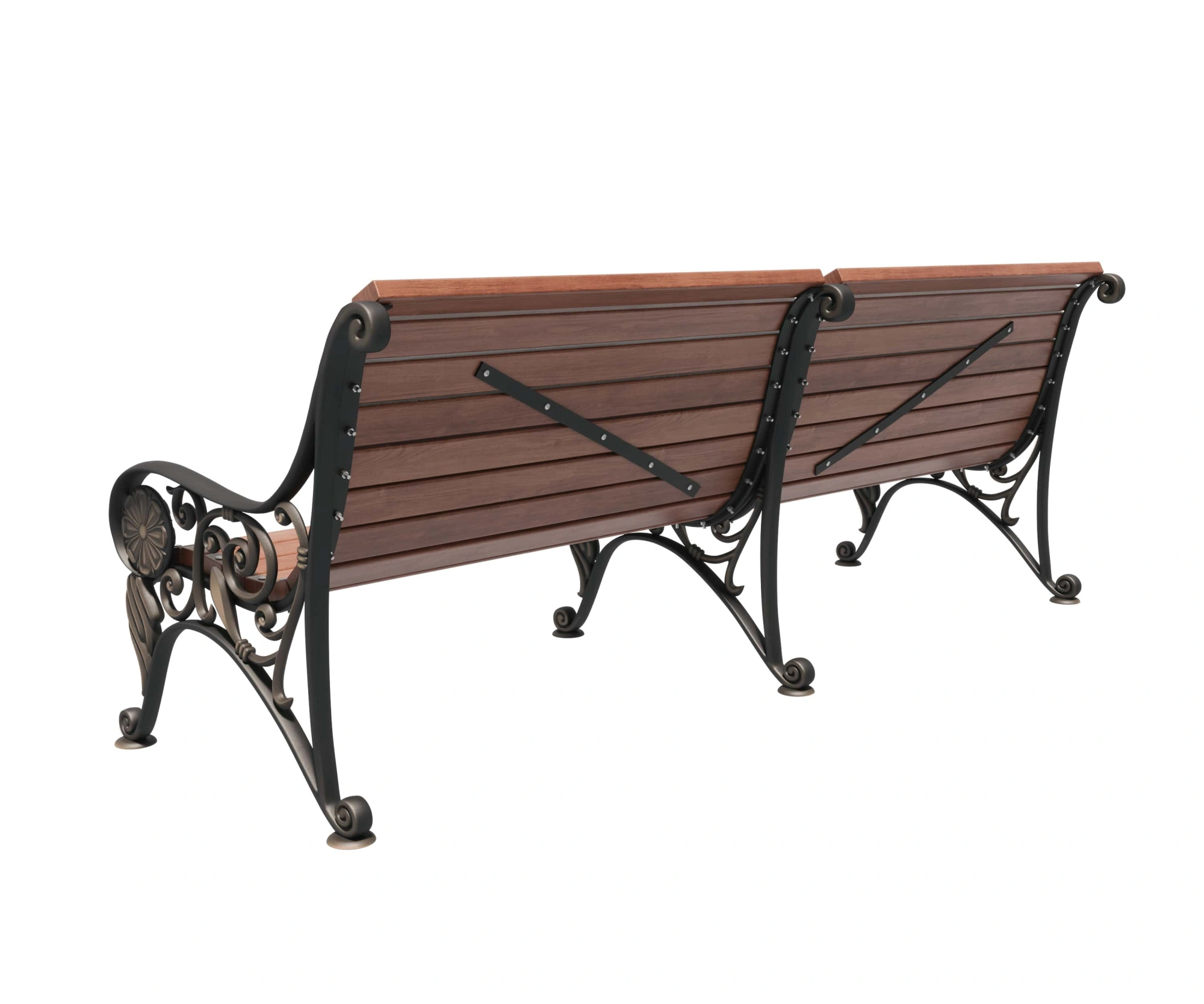 Скамейка чугунная «Парк Чаир» С разделителем