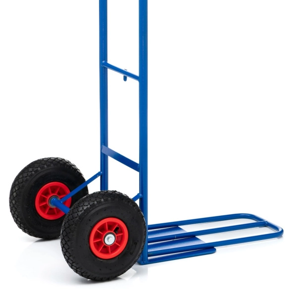 Тележка грузовая Стелла-техник КГ-150-пневмо-255 с откидной полкой, грузоподъемность 150 кг 