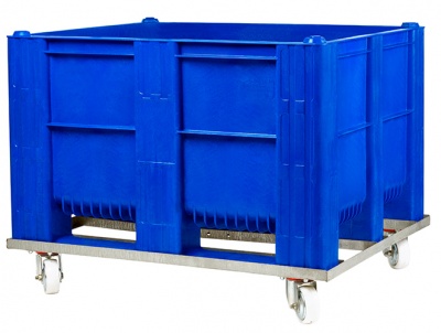 Большой пластиковый контейнер модель 1000-ACE, 1200х1000х900 мм сплошной, на тележке