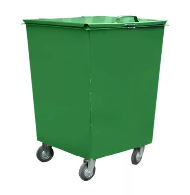 Металлический контейнер 0,75 куб.м на колесах и с крышкой