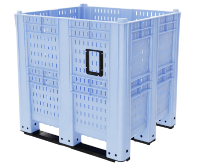 Большой пластиковый контейнер Модель ALTO 1400, 1300х1150х1250 мм перфорированный, с 3 полозьями