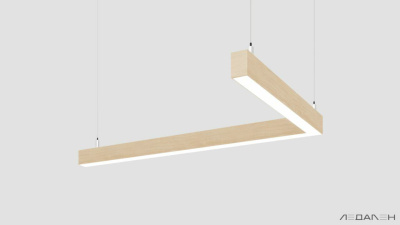 L-образный светильник WOOD ANGLE L 5000K 32W, корпус Ясень белый