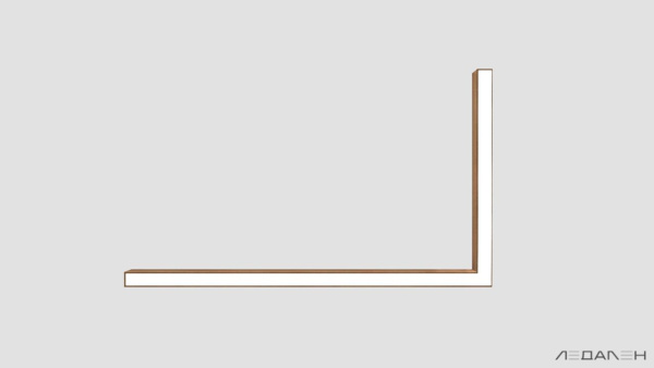 L-образный светильник WOOD ANGLE L 3000K 32W, корпус Орех грецкий